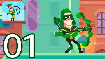 Bowmasters Gameplay Walkthrough Part - 01 Robin the Quickshooter (iOS,Andriod)