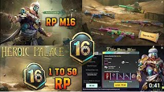 ROYAL PASS MONTH 16   1 TO 50RP   RP M16 LEAKS   HEROIC PALACE   FREE AKM SKIN   50RP OUTFIT LOOK