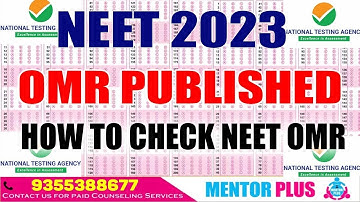 NEET 2023 🔥 NTA officially Published OMR Sheet 🔥 How to download and check it MENTOR PLUS #neet2023