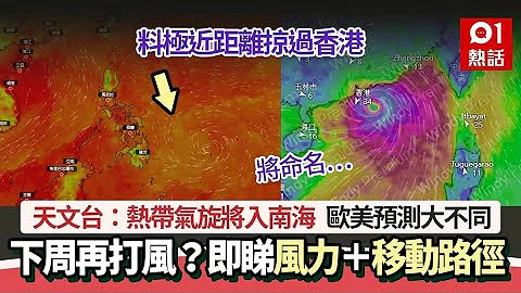 新颱風｜勁過8號風球泰利？即睇風力移動路徑　美國預報驚人發現｜01熱話｜颱風｜天文台｜熱帶氣旋 - 天天要聞