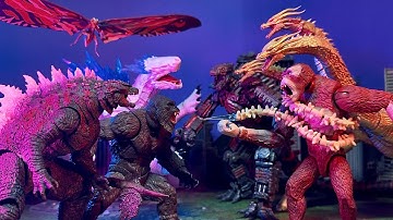 Evolved Godzilla vs Skar king vs King Ghidorah vs Mecha Godzilla Evolution of the king | Stop Motion