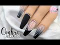 UÑAS con ACRILICOS | Ombre Negro + Cristales