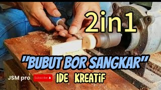 Cara membuat bubut kayu menggunakan bor sangkar #craft #diy