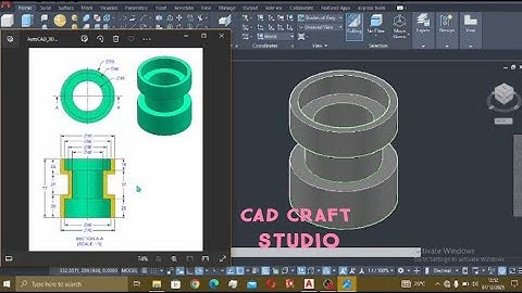 AutoCAD 3D Modeling From 2D Drawing | Simple Mechanical Part