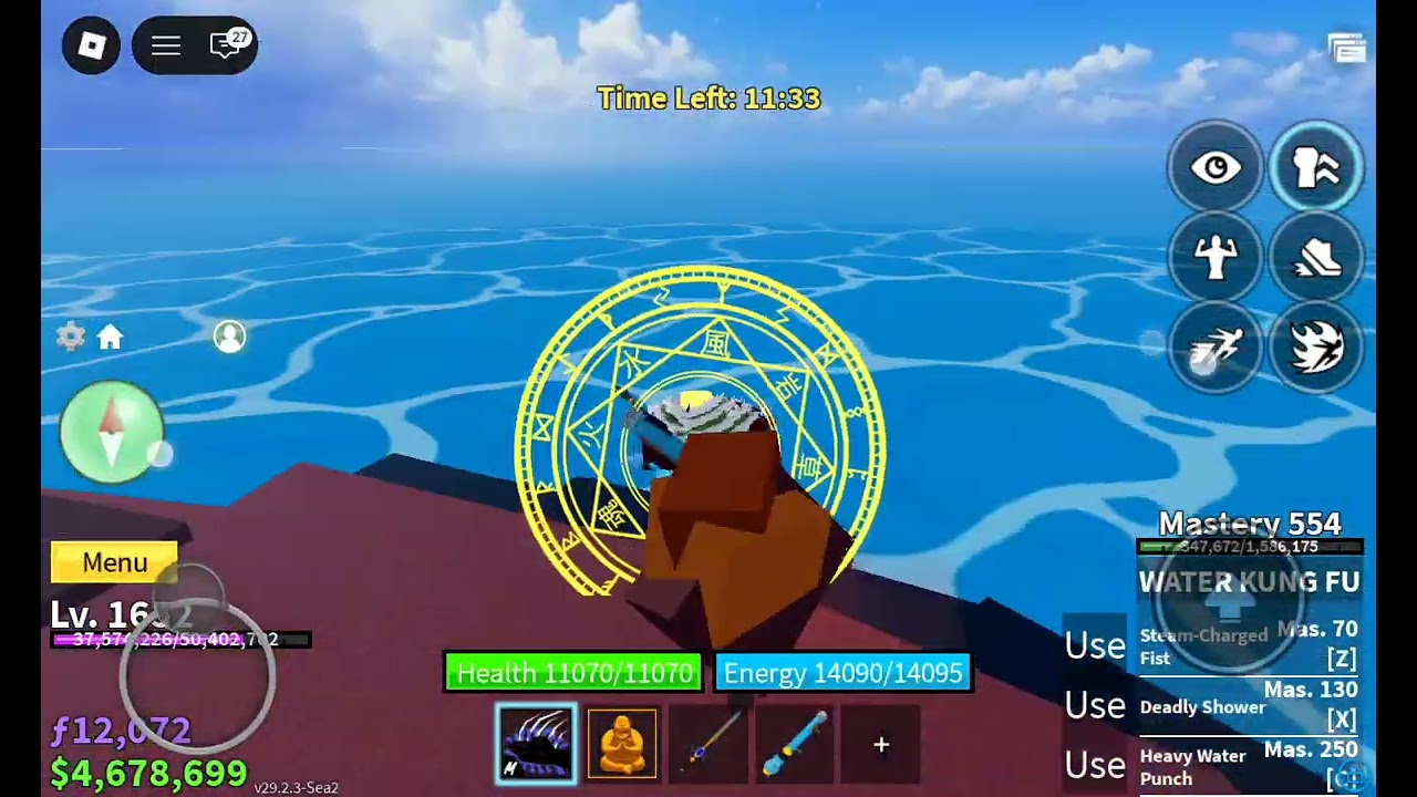 Soloing a raid in blox fruits