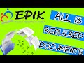 All the documents required to apply for EPIK with examples