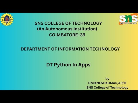 DT Python In Apps | Mobile Application Development | SNS Institutions