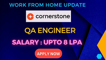Cornerstone QA Engineer| Work From Home | MDR JOBS