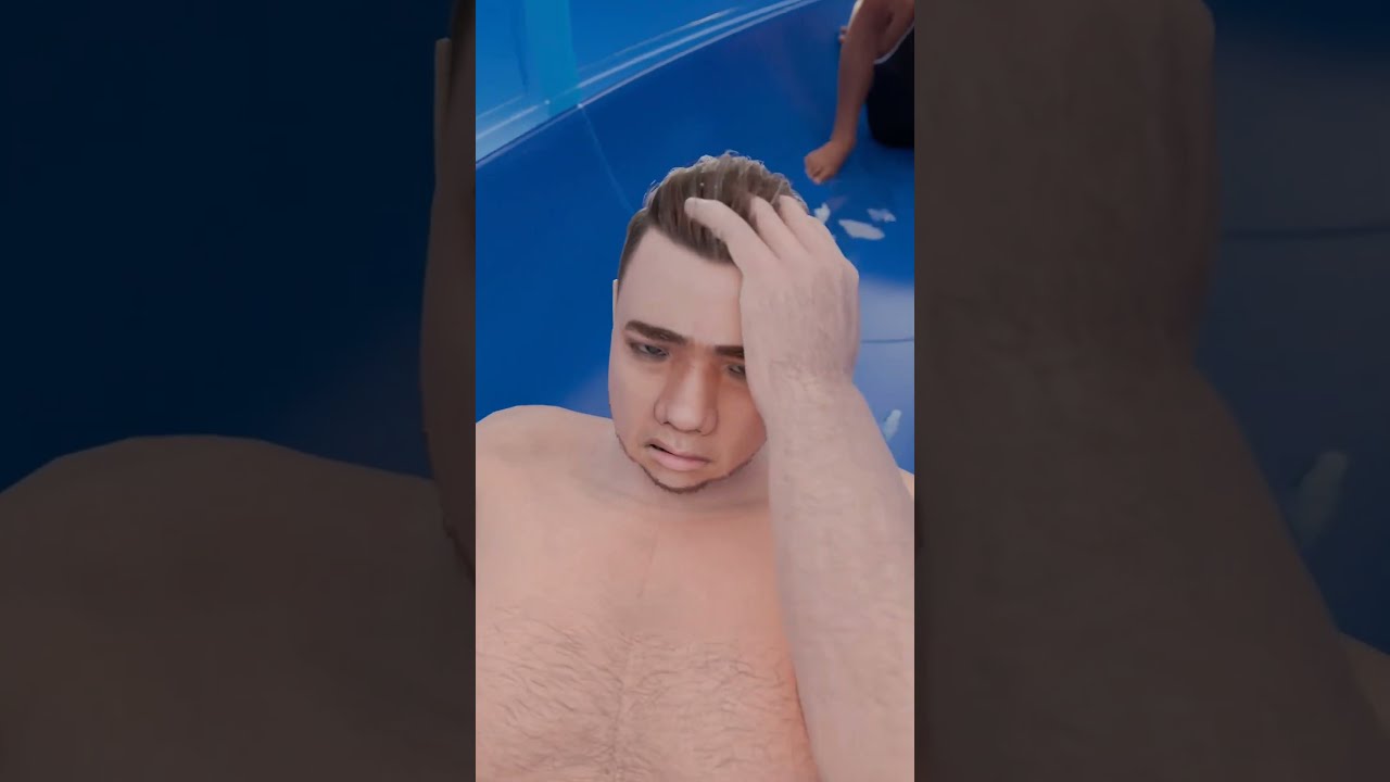 Man Gets Stuck On Waterslide