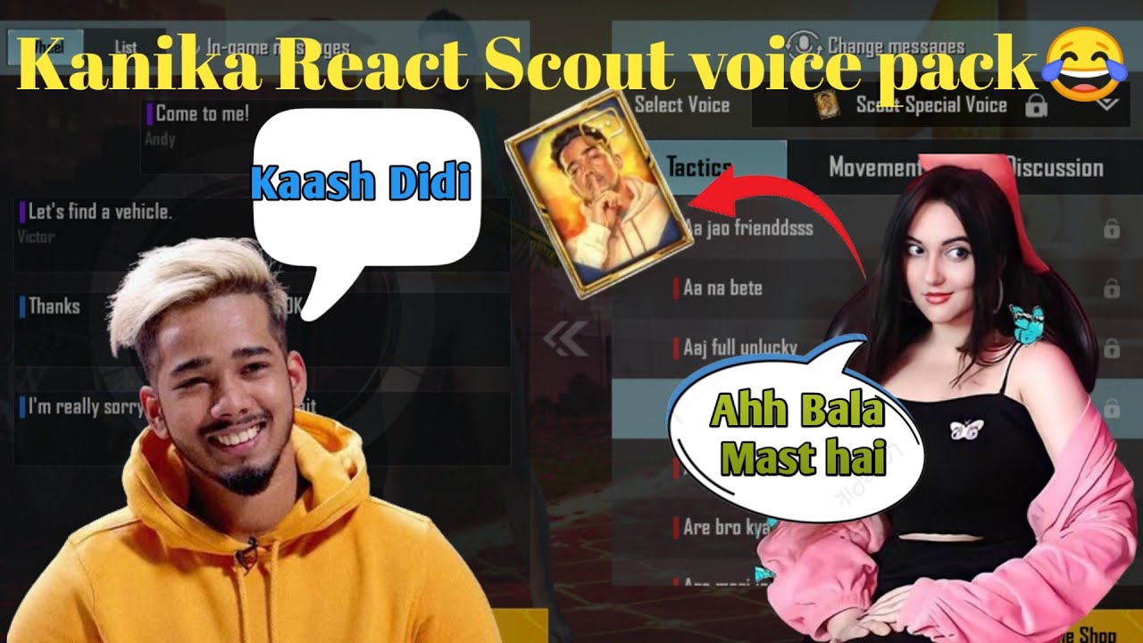 Kanika React scout mythic voice pack😂 || Scout Voice Kaash Didi Kanika funny Reply😁