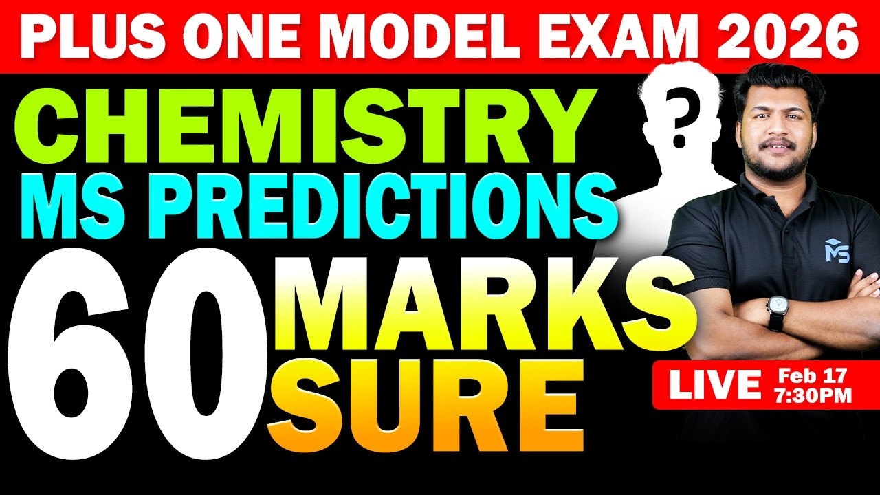 Plus One Model Exam 2026 | Chemistry MS Predictions 60 Marks Sure | LIVE | MS SOLUTIONS