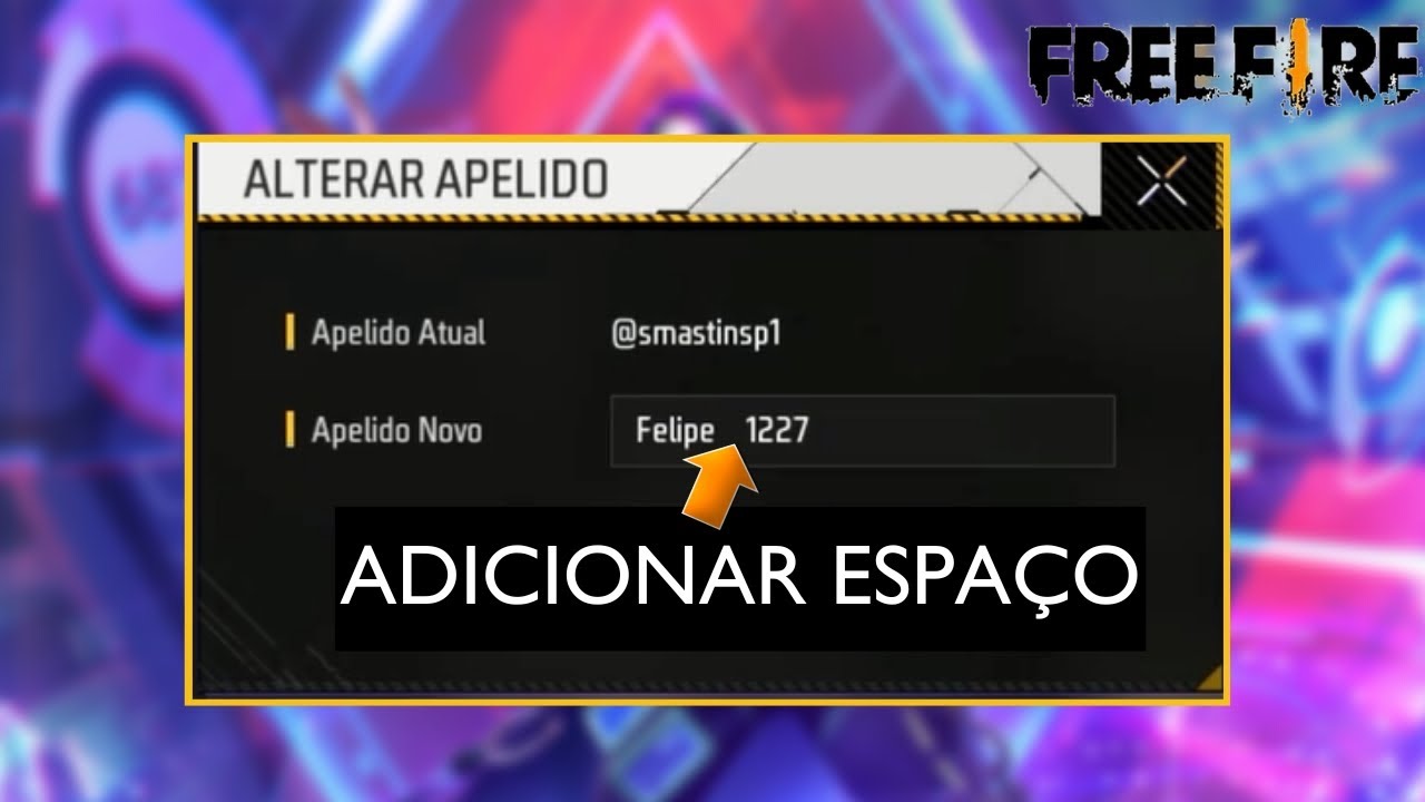 Como Adicionar Espaço Invisível Original Pequeno No Free Fire