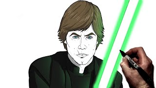 How To Draw Luke Skywalker | Step By Step | Star Wars