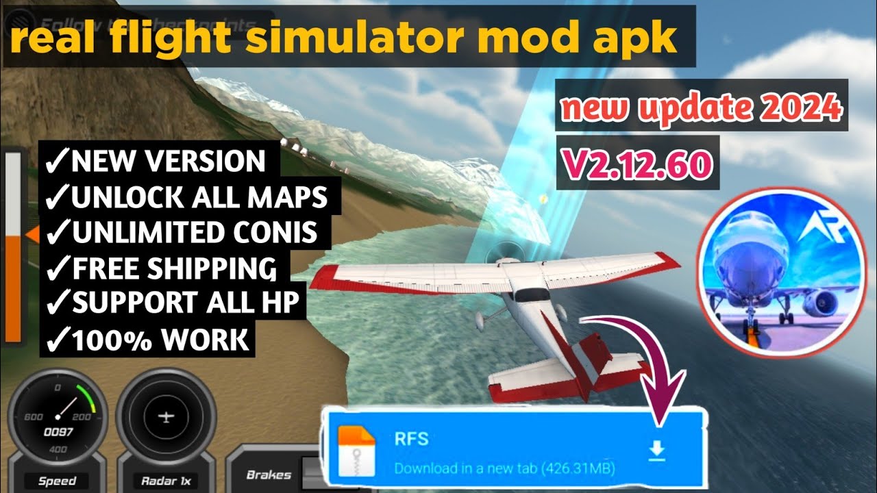 Real Flight Simulator Mod Apk V2.12.60 Unlock All Maps And