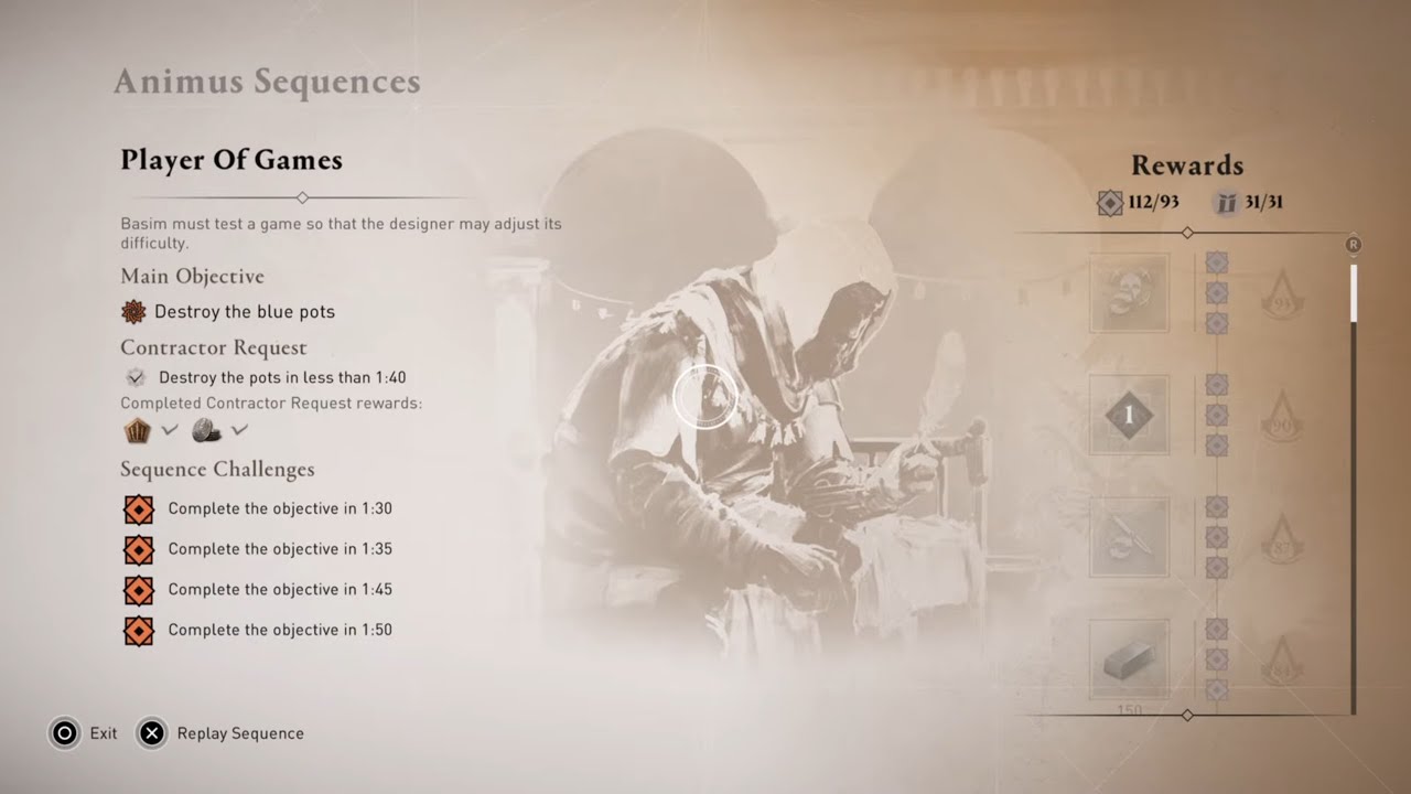 AC Mirage: Player of Games Animus Sequences Challenges