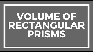 Chapter 10, Lesson 1 - Volume of Rectangular Prisms