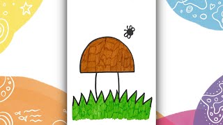🚀Kickstart Your Child's Drawing Journey! 🍄 Draw a Mushroom Very Easy 🎨How to Draw a Mushroom