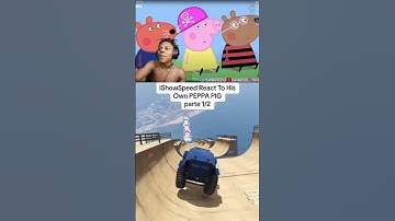 ishowspeed reacts to him on peppa pig😭😂 #ishowspeed #speed #shorts