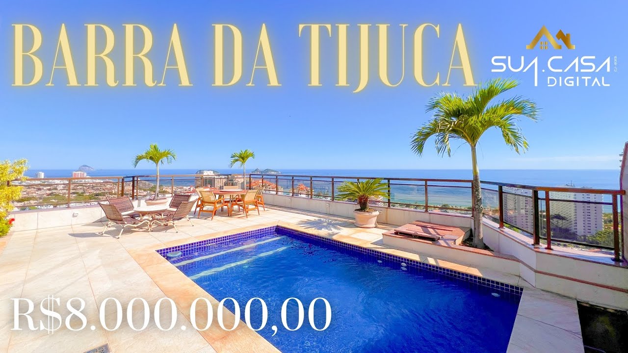 COBERTURA DE LUXO COM VISTA PANORÂMICA DO MAR NA BARRA DA TIJUCA