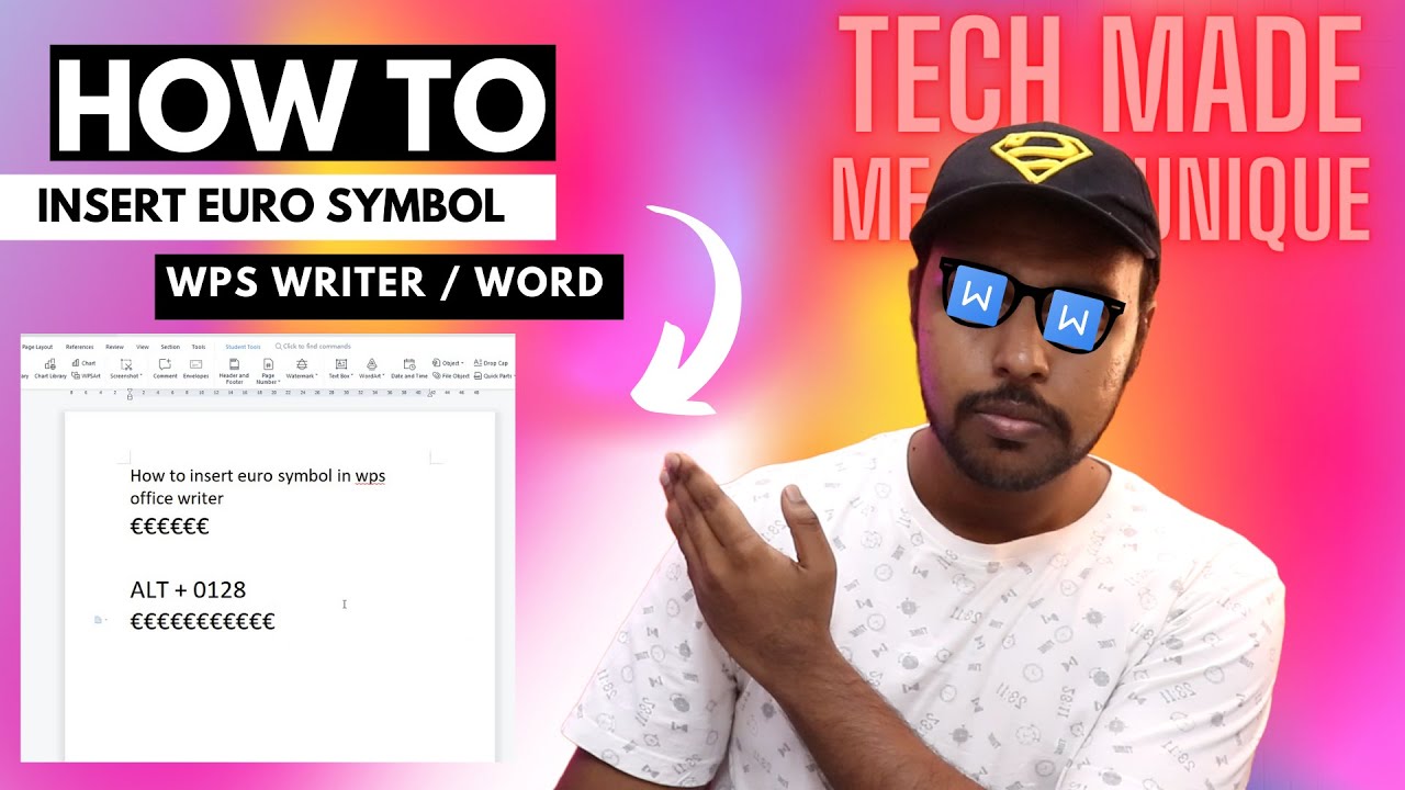 How to insert euro symbol in wps office writer | how to insert euro symbol