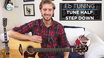 Eb Tuning Guitar Tutorial - Tune half a step down - How and why