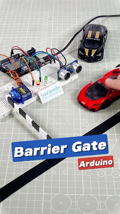Smart Barrier Gate for Parking Control 🚗🅿#arduino   #arduinobeginner  #ultrasound    #sunfounder