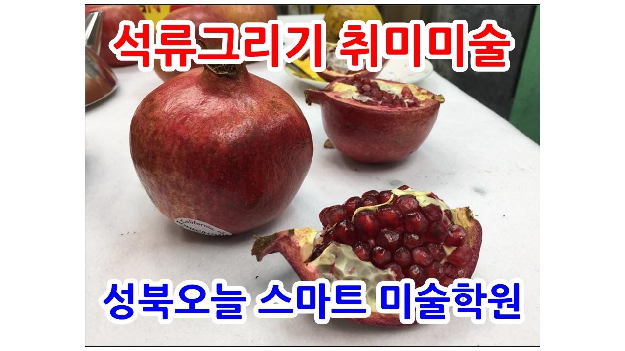 [미술넷]  성북구 오늘 스마트 미술학원, 중학생 고등학생 미술학원, 입시미술, 만화학원 성신여대앞 돈암동, 수채화 석류 그리는 과정 실기실, 성인 취미미술 학원,