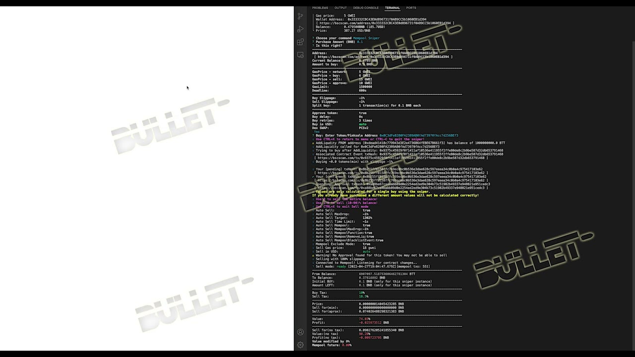 The Bullet Sniper - Mempool AddLiquidity