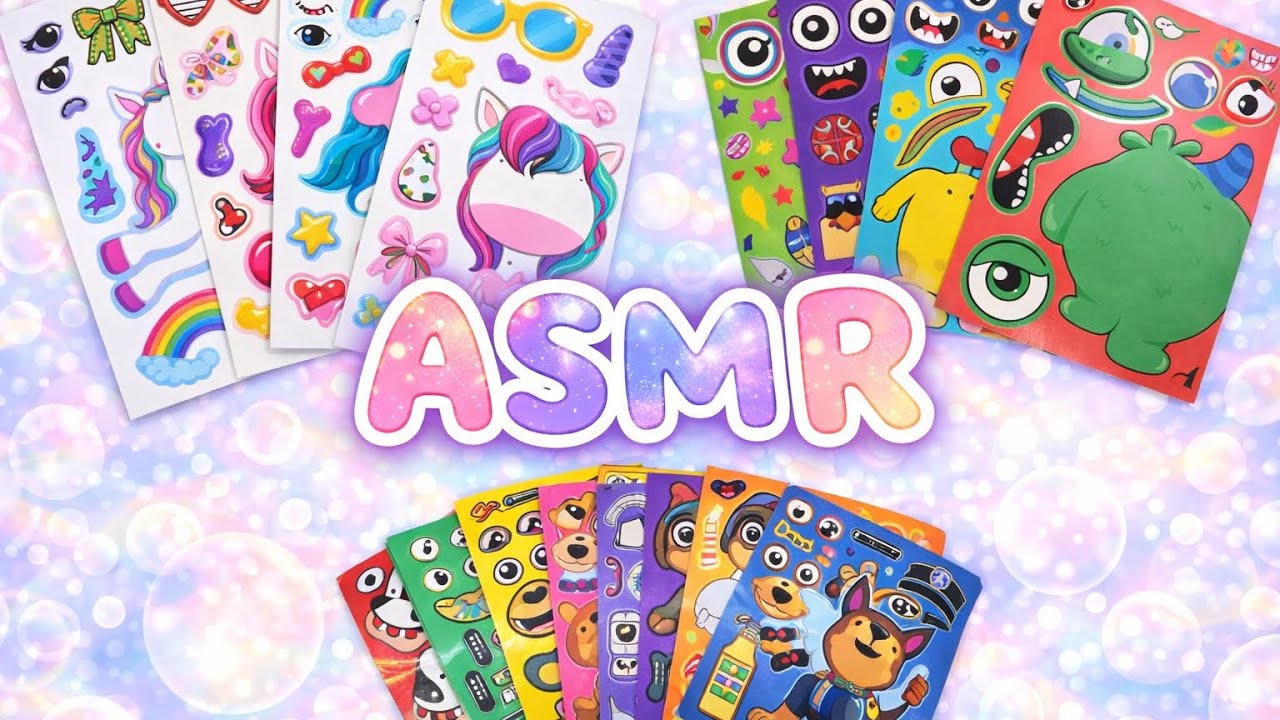 【ASMR】BGMなし🎧シール貼りまとめ🌷〔ユニコーン　パウパトロール　モンスター〕