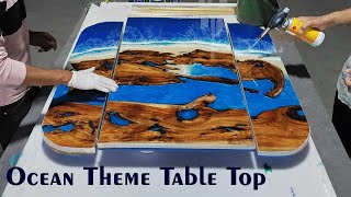 Ocean Theme Resin Table | DIY Epoxy Resin Folding Table Top