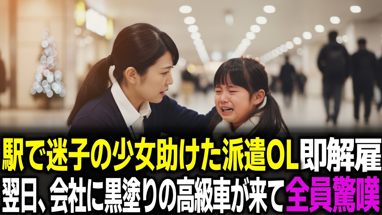 「お前クビ。」迷子を助けたら即解雇された派遣OL…翌日会社の前に黒塗りの高級車が止まり全員驚嘆