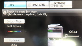 How to reset Maintenance required Code CA on SHARP MX-3100N, MX4100N, MX5000N and mx-2600n copiers