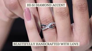 1 CT Channel Set Created Black Diamond Infinity Ring with Diamond