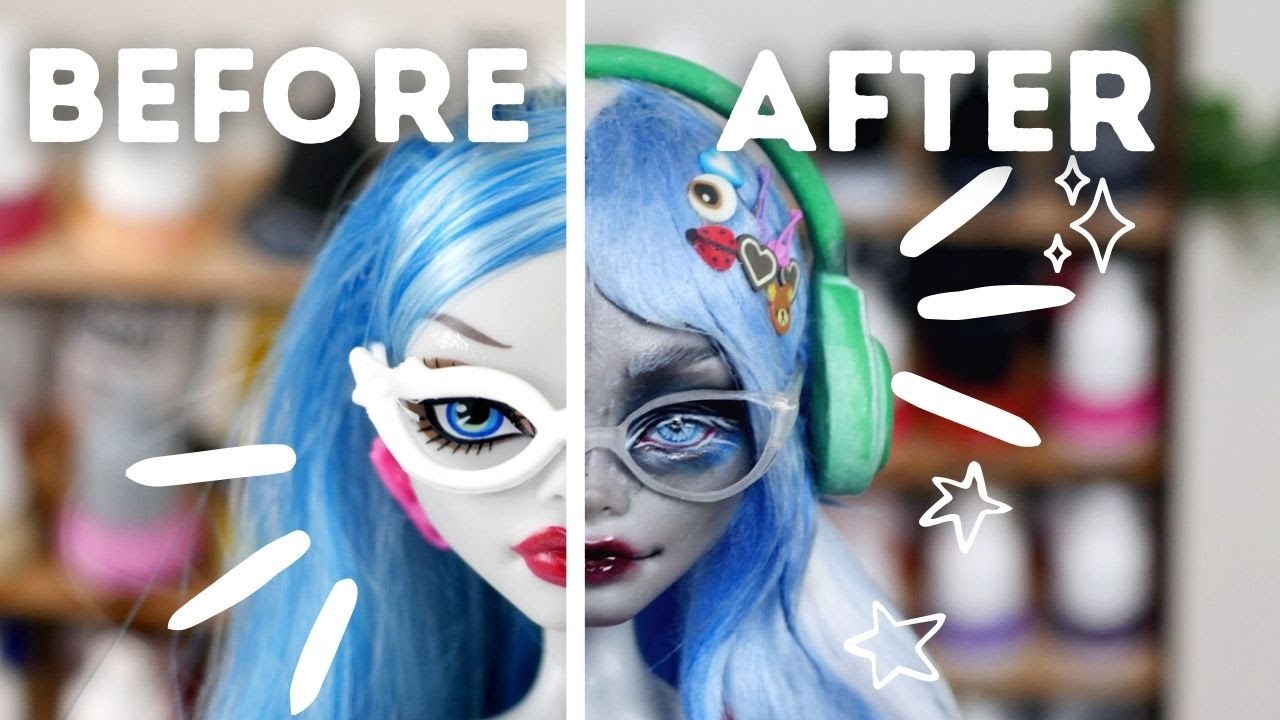ОБНОВЛЕНИЕ СТАРЫХ КУКОЛ | GHOULIA MONSTER HIGH | Перекраска и кастомизация кукол [расслабляющая] ...