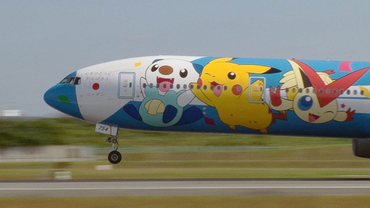 Ana Pokemon Jet 77 ポケモンジェット ピース ジェット Ja754a 伊丹空港 Youtube