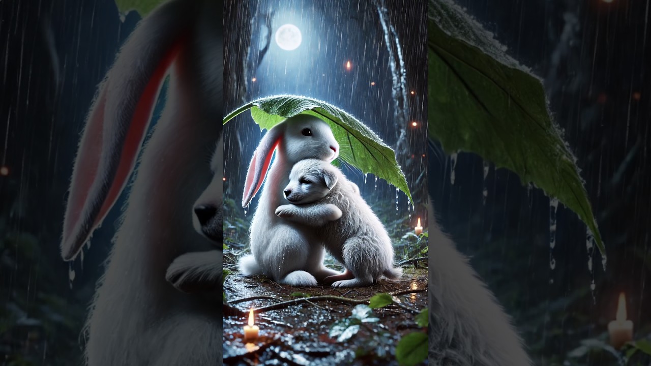 rabbit and puppy friendship 