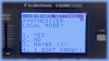 Beginners Tip: Synthesizer LOCAL mode should be OFF when in the recording studio.