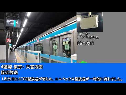 【自放音源】品川駅4番線 接近放送・発車メロディー