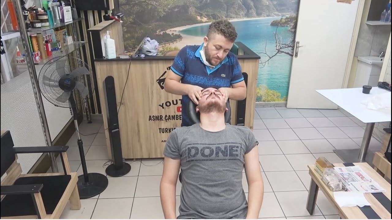 ASMR Turkish Barber Chair Massage Head Massage Face Massage Body