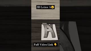 How To Draw 3D Letter A | 3D Trick Art 🎭 #shorts