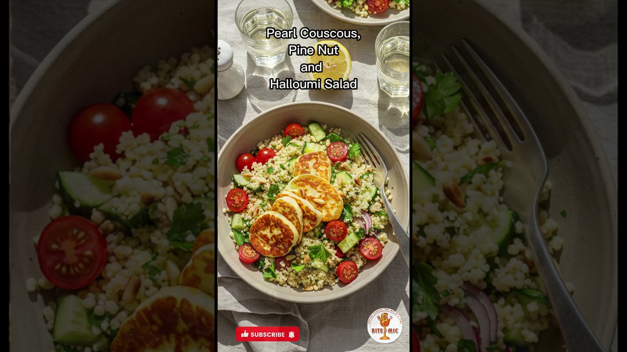 Pearl Couscous, Pine Nut and Halloumi Salad