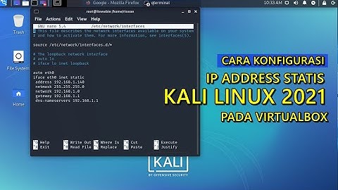 Cara Konfigurasi IP Address Statis Kali Linux 2021 pada VirtualBox