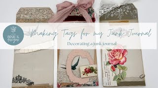 Easy handmade tags for my junk journal. Decorating a junk journal. Junk Journal Series