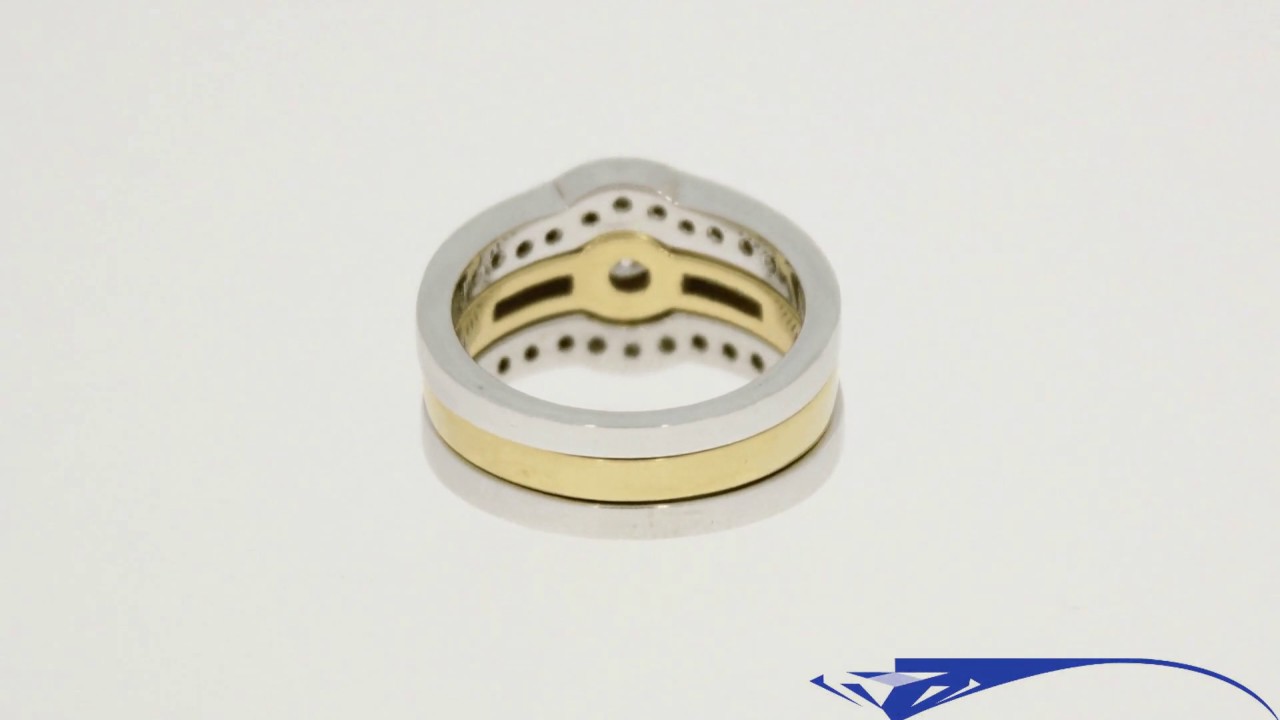 bicolor gold ring set with diamonds