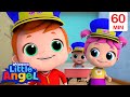 Wheels On The Train 🚂 | Little Angel 😇 | Kids Learn! | Nursery Rhymes | Sing Along