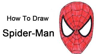 draw spiderman spider mask head drawing