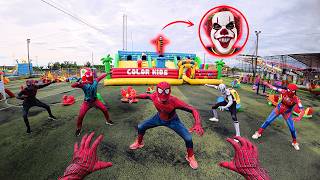 7 Spider-Man Bros Explore an Abandoned Amusement Park & Encounter the Evil Clown  (Story POV) screenshot 4