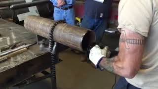 Beveling a pipe with a Bevel Mate EBA 12