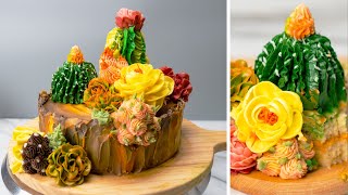 Cactus Cake - 선인장 케이크 - Succulent Cake Decorating Tutorials