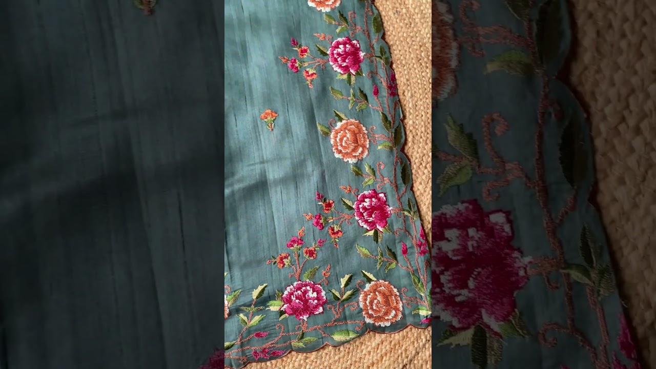 Matka Silk Floral Embroidered Border Saree